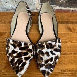 J Crew calf hair d’orsay flats